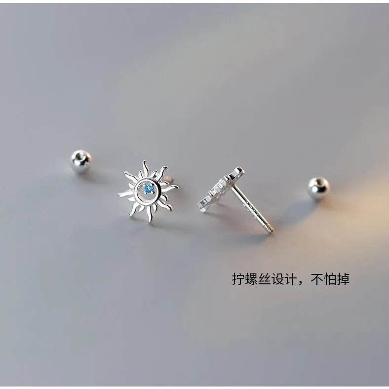 925 Sterling Silver Blue Zircon Earrings